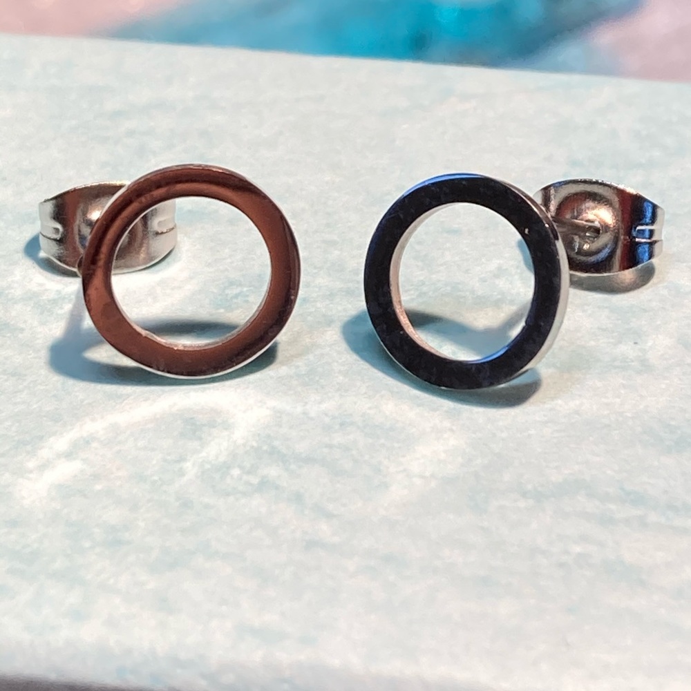 Stainless Steel Circle Stud Earrings